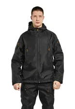 Костюм "ВЕПРЬ" куртка/брюки, цвет: черный, ткань: Полофлис (44-46, 170-176)